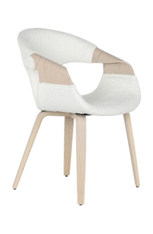 Silla con Reposabrazos de Madera y Asiento Tapizado