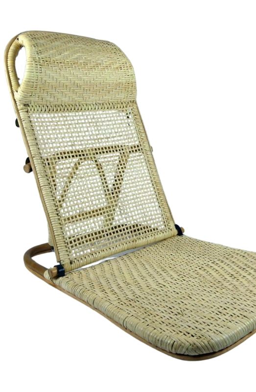 Silla de Playa Plegable de Ratán Natural